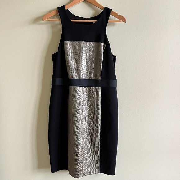 ANTHROPOLOGIE BAILEY 44 Python Embossed Bodycon Dress Womens Size L Slee… - Picture 3 of 10
